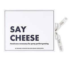 Face to Face Cardboard Book Set - Say Cheese Ceramic Cheese Knives - Set of 4
