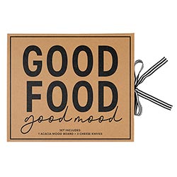 Cardboard Book Box - Acacia Wood Cheese Board w/ Knives