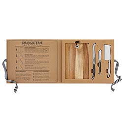 Cardboard Book Box - Acacia Wood Cheese Board w/ Knives
