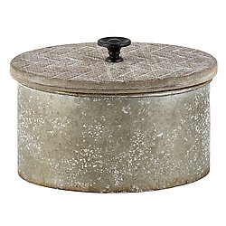 Metal Container with Lid - Oval
