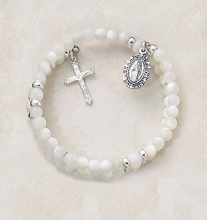 Mother of Pearl 5-Decade Wrap Rosary Bracelet