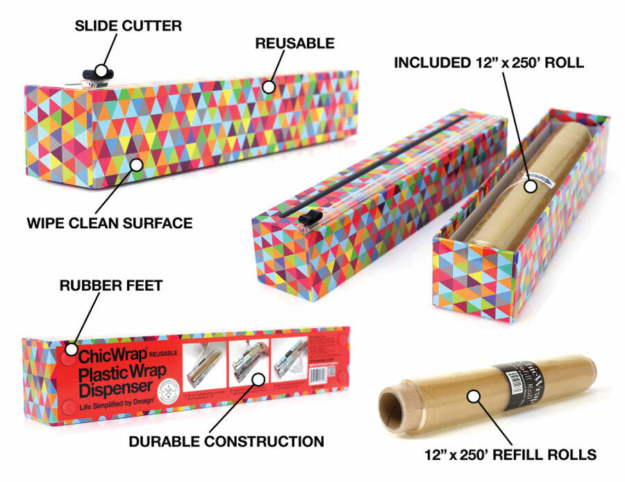 Dispenser Triangles Plastic Wrap 12" x 250'
