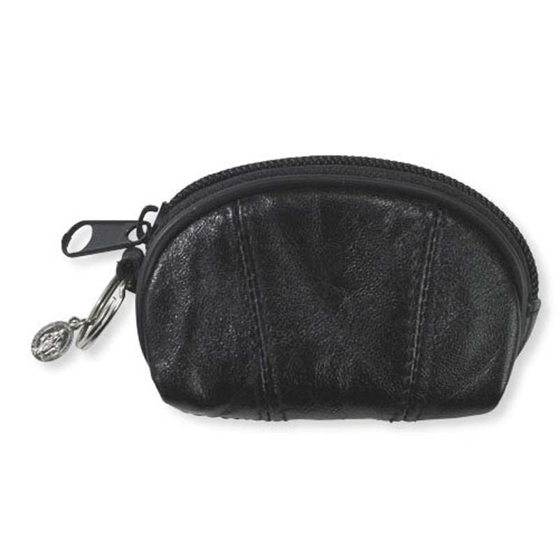 Black Genuine Leather Zip Rosary Case