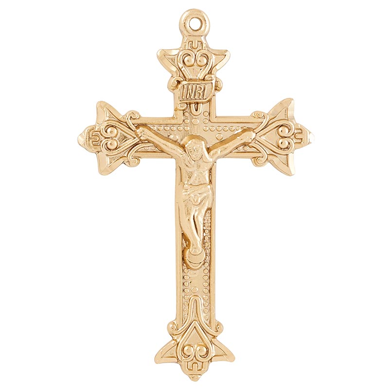 24kt Gold Plate Over Sterling Crucifix