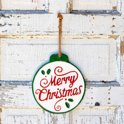 Metal Merry Christmas Ornament Sign