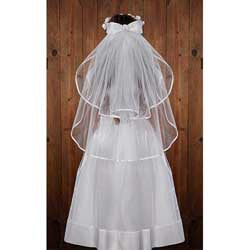 Floral Tiara First Communion Veil