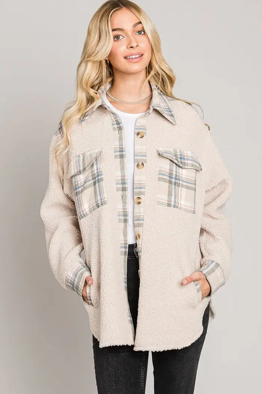Vanilla Cupcake Sherpa Shacket