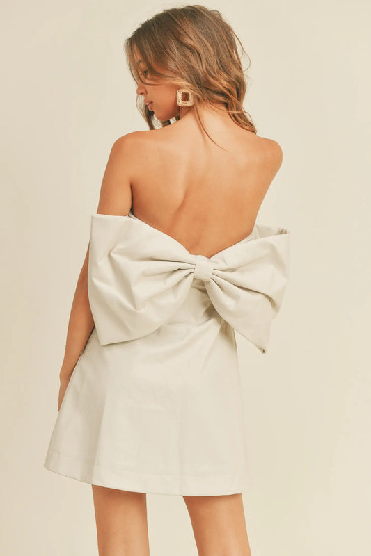 Hailey's Pleather Bow Dress