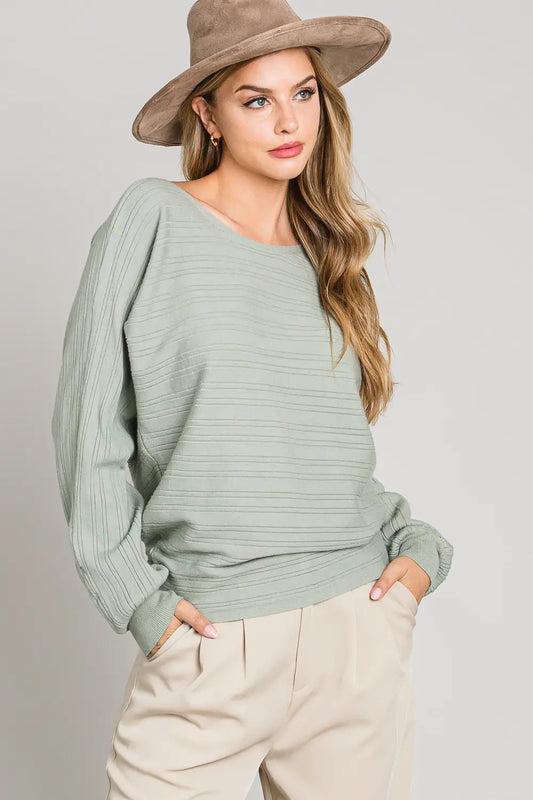 Mint Rib Gauge Sweater