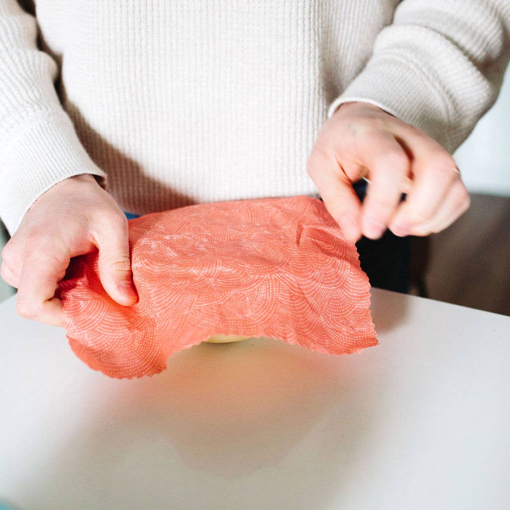 Pink Floral Beeswax Food Wrap Set of 3