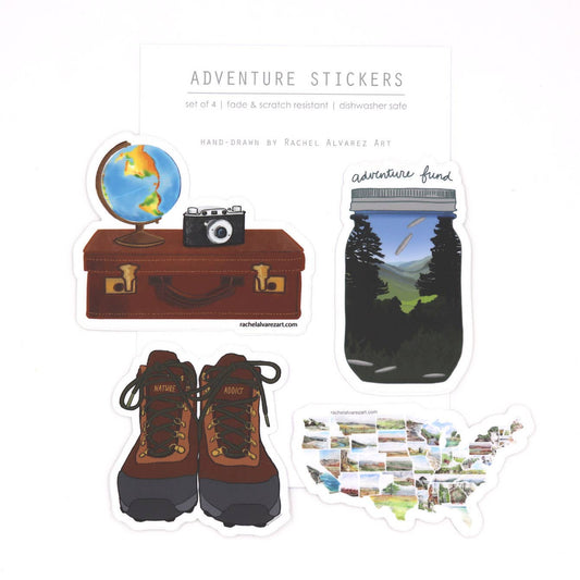 adventure sticker set - pack of 4 nature stickers
