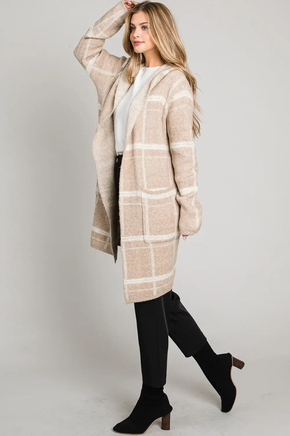Cinnamon Cozy Plaid Cardigan