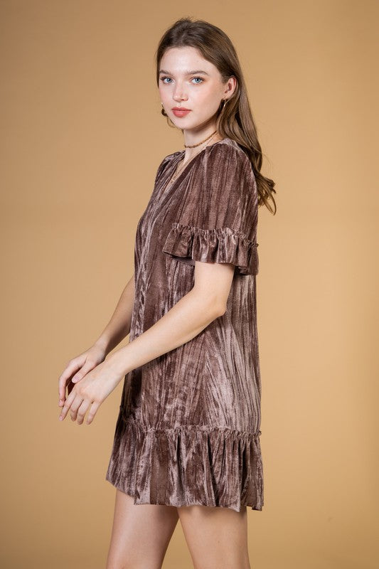 Brown Velvet Dress