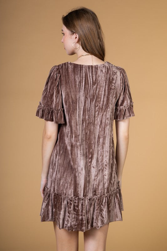 Brown Velvet Dress