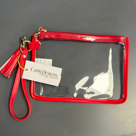 WRISTLET - CLEAR PVC WITH RED AND GOLD ACCENTS