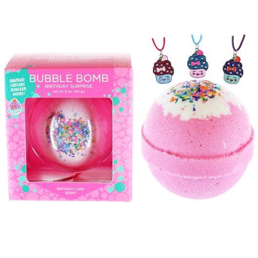 Birthday Surprise Bubble Bath Bomb for Girls with Necklace