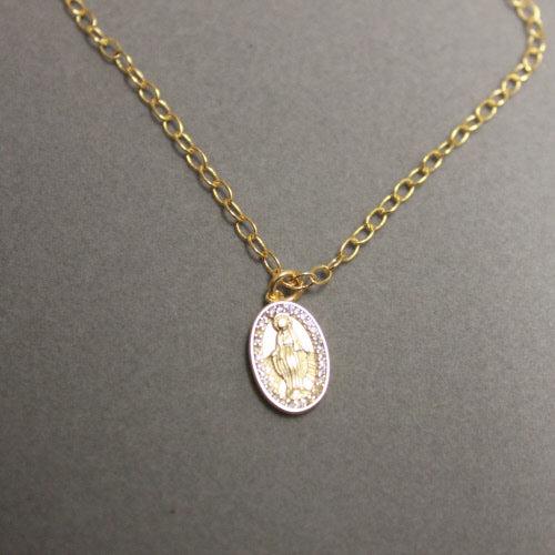 RHINST/MARY NECKLACE
