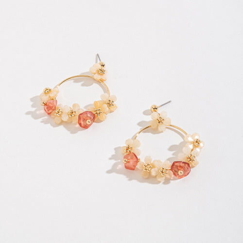 HOLLY FLORAL CIRCLE DROP EARRINGS