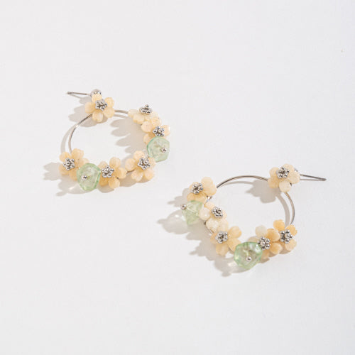 HOLLY FLORAL CIRCLE DROP EARRINGS