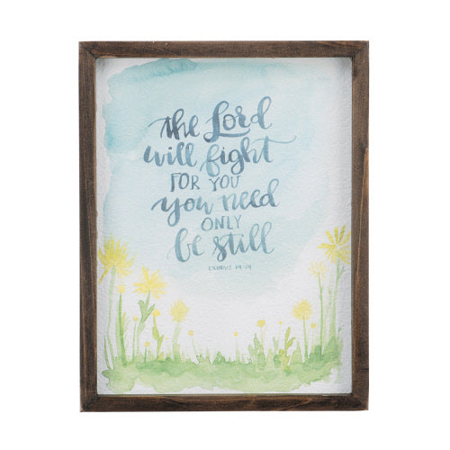 The Lord Will Fight Framed Watercol