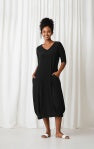 REVERSIBLE NARROW LANTERN DRESS, ELBOW SLEEVE