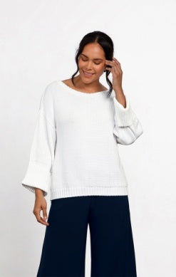 TEXTURE BLOCK BOXY SWEATER