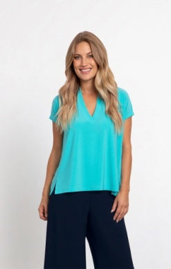 DEEP V TOP, SHORT SLEEVE