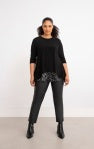 NU WHISPER SPLIT BACK TOP, 3/4 SLEEVE