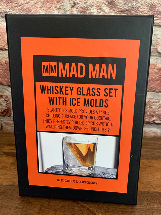 Whiskey Glass Set with Ice Molds