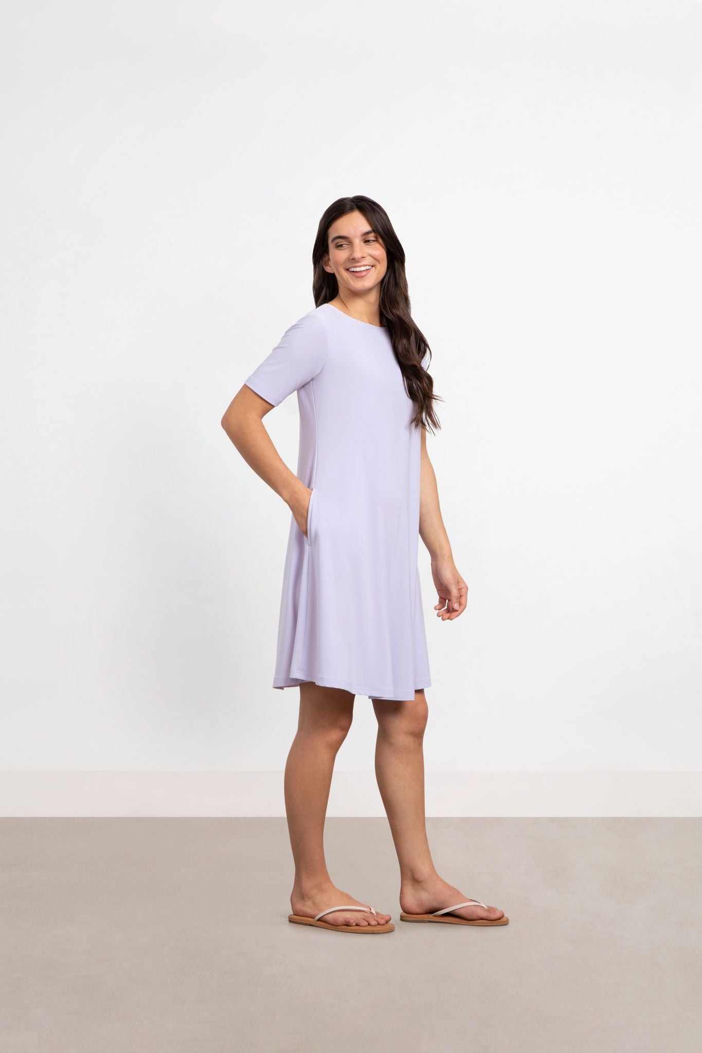 TRAPEZE DRESS SHORT, SHORT SLEEVE